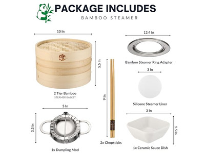 Vaporizzatori in Alluminio per Cottura Cestello per Cottura a Vapore in Bambù