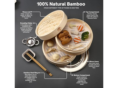 Vaporizzatori in Alluminio per Cottura Cestello per Cottura a Vapore in Bambù