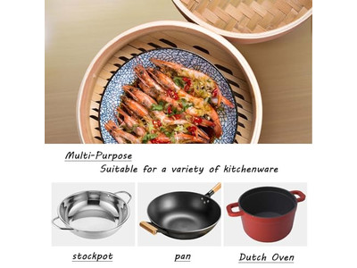 Acquista Cestello per Cottura a Vapore in Bambù per Momo e Tortilla a 8 Livelli