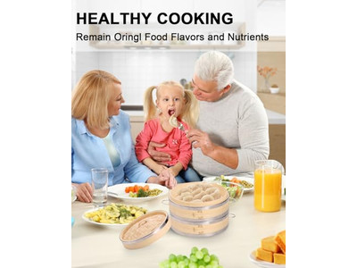 Pentola d'Oro per Riso a Gas in Erba Marina Cestello per Cottura a Vapore in Bambù