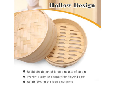 Cestello per Cottura a Vapore in Bambù per Panini al Vapore