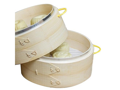 Set di Pentole per Salsicce Cestello per Cottura a Vapore in Bambù