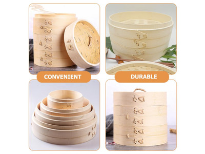 Prodotti a Vapore a 3 Livelli Cestello per Cottura a Vapore in Bambù