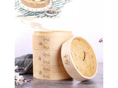 Prodotti a Vapore a 3 Livelli Cestello per Cottura a Vapore in Bambù