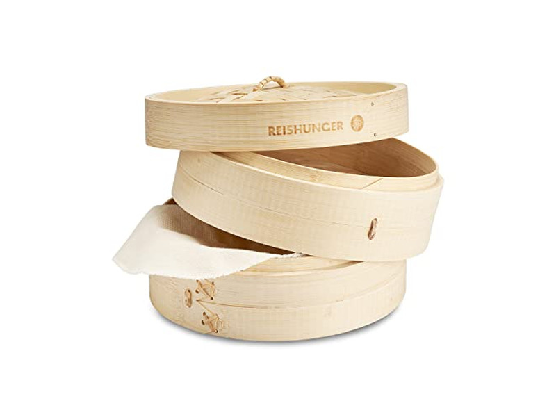 Cestello per Cottura a Vapore in Bambù per Dim Sum e Pudding