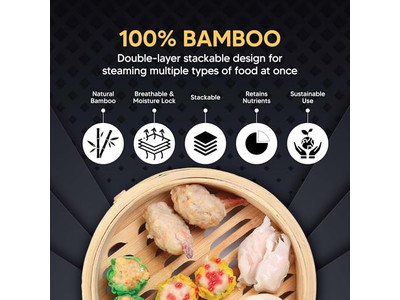 Cestello per Cottura a Vapore in Bambù per Panini al Riso