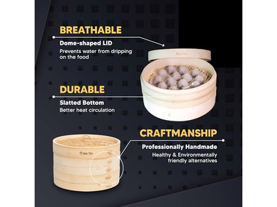 Cestello per Cottura a Vapore in Bambù per Panini al Riso