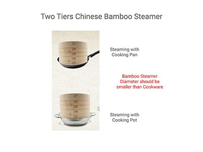 Pentola a Vapore per Alimenti Cestello per Cottura a Vapore in Bambù
