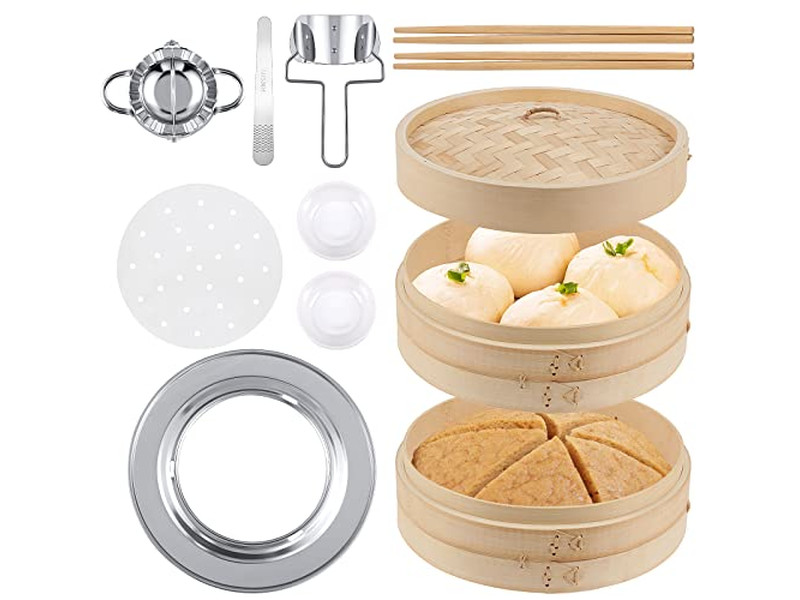 Set di Pentole a Vapore in Bambù