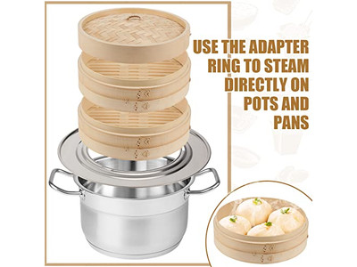 Set di Pentole a Vapore in Bambù