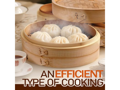 Vaporizzatore Dim Sum Bambù 10 Cestello per Cottura a Vapore in Bambù